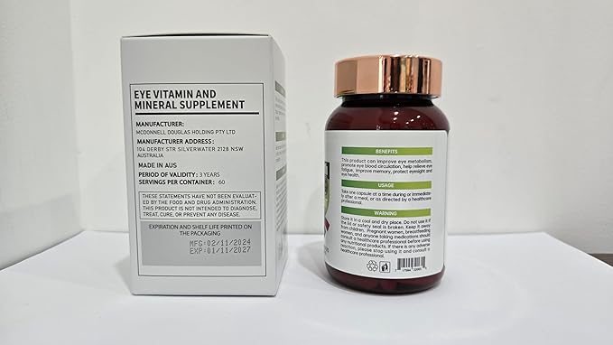 Lutein Eye Vitamins - Eye Health Supplements for Macular Pigment & Dry Eye, Contains Lutein, Zeaxanthin, Zinc, Vitamins C & E to Adult Support Healthy Vision (60 Capsules)
