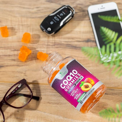 CoQ10 100mg Gummies - Coenzyme Q10 Supplement, CoQ10 Gummies Antioxidant for Heart Health Support & Energy Production, High Absorption Coenzyme Q10 Gummy Supplements - 60 Count Coenzyme Q10 Vitamins