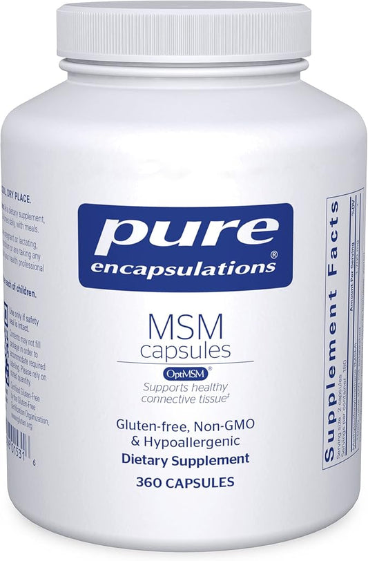 Pure Encapsulations MSM Capsules | Sulfur Supplement to Support Joints, Immune System, Connective Tissue, and Respiratory Health* | 360 Capsules