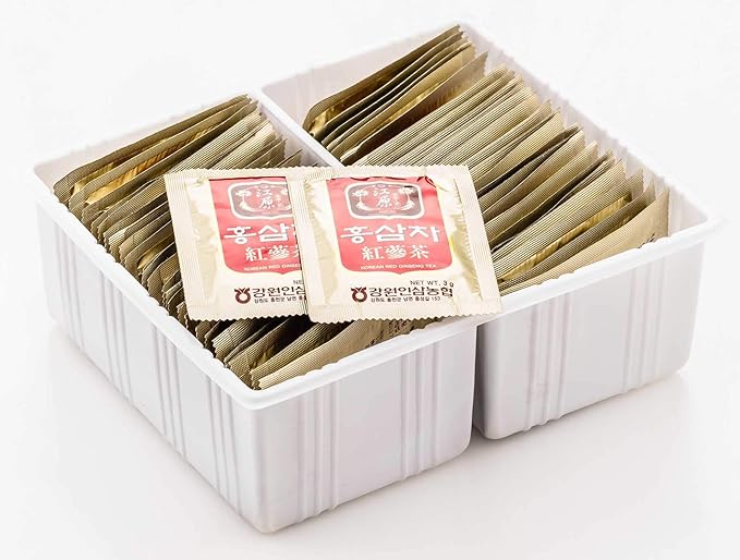 Gangwoninsam] 6 Year Korean Red Ginseng Tea (3g x 50 Packets) – Contains 6 Year Korean Red Ginseng Extract, Korean Tea, Individually Packaged