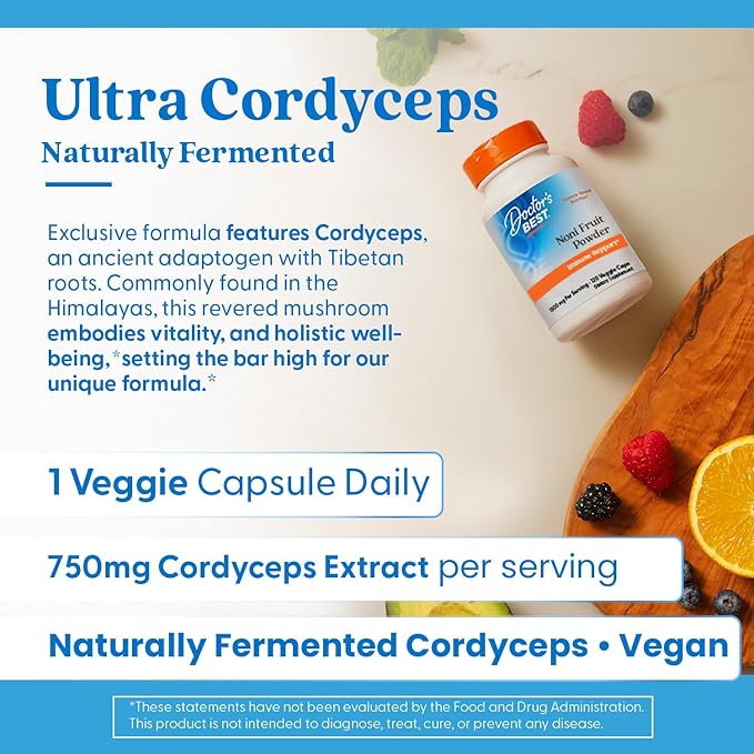 Doctor's Best Ultra Cordyceps Non-GMO, Vegan, Gluten Free, Soy Free, 60 Veggie Caps