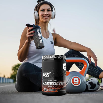 EFX Sports Karbolyn Fuel | Fast-Absorbing Carbohydrate Powder | Carb Load, Sustained Energy, Quick Recovery | Stimulant Free | 18 Servings (Orange)