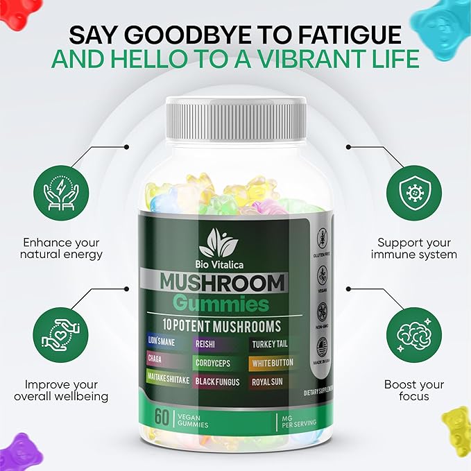 BIO VITALICA Sea Moss Elderberry Gummies & Mushroom Gummies (Bundle)