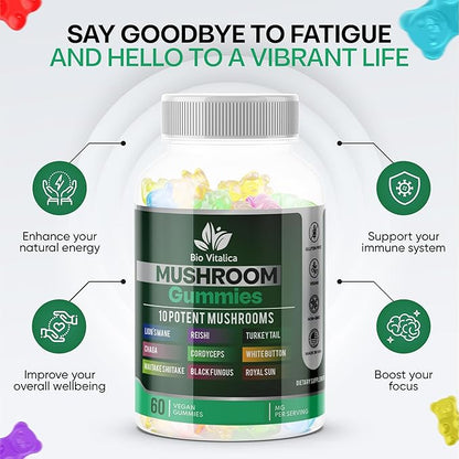 BIO VITALICA Sea Moss Elderberry Gummies & Mushroom Gummies (Bundle)