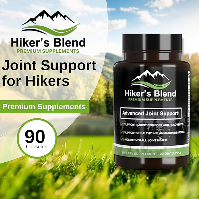 Advanced Joint Support Supplement for Hikers – Glucosamine, MSM, Turmeric & Boswellia Serrata – Developed by Hikers for Hikers – 30-Day Supply