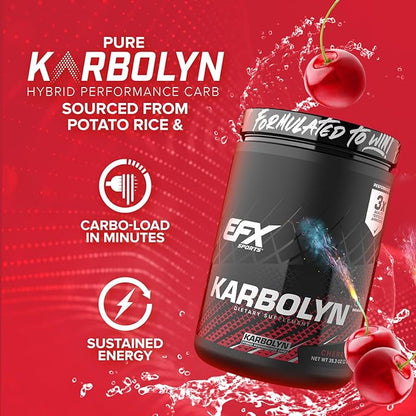 EFX Sports Karbolyn Fuel | Fast-Absorbing Carbohydrate Powder | Carb Load, Sustained Energy, Quick Recovery | Stimulant Free | 19 Servings (Cherry Bomb)