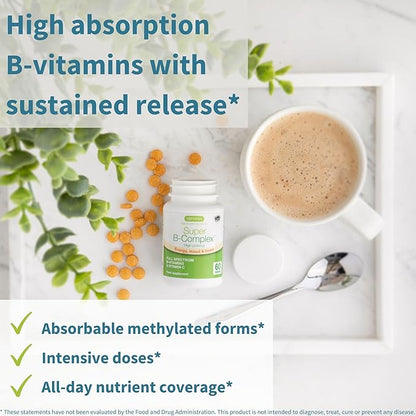 Super B-Complex + Zinc Complex Vegan Bundle, Methylated Sustained Release B Complex + 25mg Chelated Zinc Picolinate & Bisglycinate with Copper, by Igennus