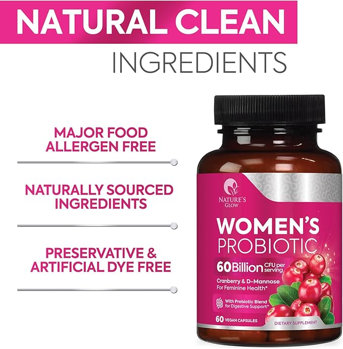Women Probiotics For Digestive Health - Daily Vaginal PH Balance, Digestive & Feminine Health Support, 50 Billion CFU - 6 Unique Strains for Women - Womens Probiotic With Acidophilus - 60 Capsules