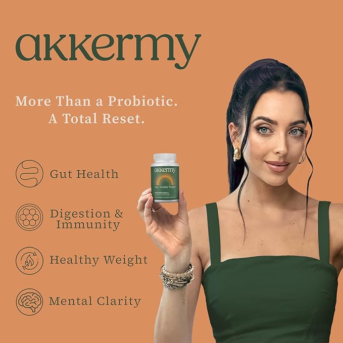 Akkermansia Probiotic for Healthy Weight | Naturally Increases GLP-1 | 60 Day Supply | Made in USA | Contains Bacillus Coagulans, Vitamins B2, D3 & Chromium | SIBO Friendly, Vegan & Gluten Free