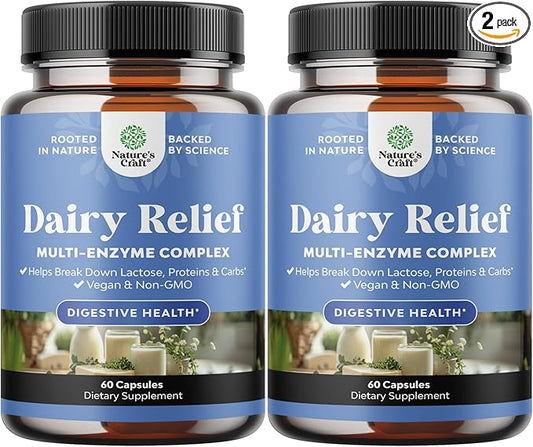 Lactose Intolerance Pills 120 Days Supply - Fast Acting Dairy Digestive Enzymes - Dairy Relief Pills for Digestion, Bloating, Gas and Carb Protein - Digestion Supplement for Lactose Intolerance Relief