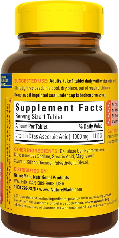 Nature Made Extra Strength Vitamin C 1000 mg, Dietary Supplement for Immune Support, 100 Tablets, 100 Day Supply