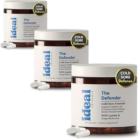 (3-Pack) Cold Sore Treatment For Lips With Immune Support | L-Lysine 1000mg Capsules, Chaga, Bee Propolis, Vitamin C, Zinc & Licorice Root Extract | Non-GMO, Vegetarian, 180 Capsules for Men and Women
