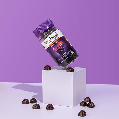 Sambucol Black Elderberry Gummies - Elderberry with Zinc and Vitamin C for Adults, Sambucus Elderberry Gummies, Immune Support Gummies - 30 Count, 3 Pack