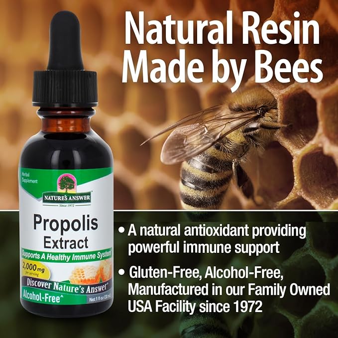 Nature's Answer Propolis Resin Extract 1 Fluid Ounce - Alcohol Free, Immune Support, Gluten Free, Made in USA, Natural Bee Product, Suitable for Everyone, Pure Herbal Extract