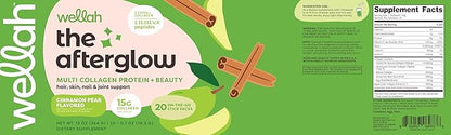 The Afterglow Multi Collagen Protein + Beauty (Cinnamon Pear) 20 Stickpacks - 15G Collagen Complex Per Serving