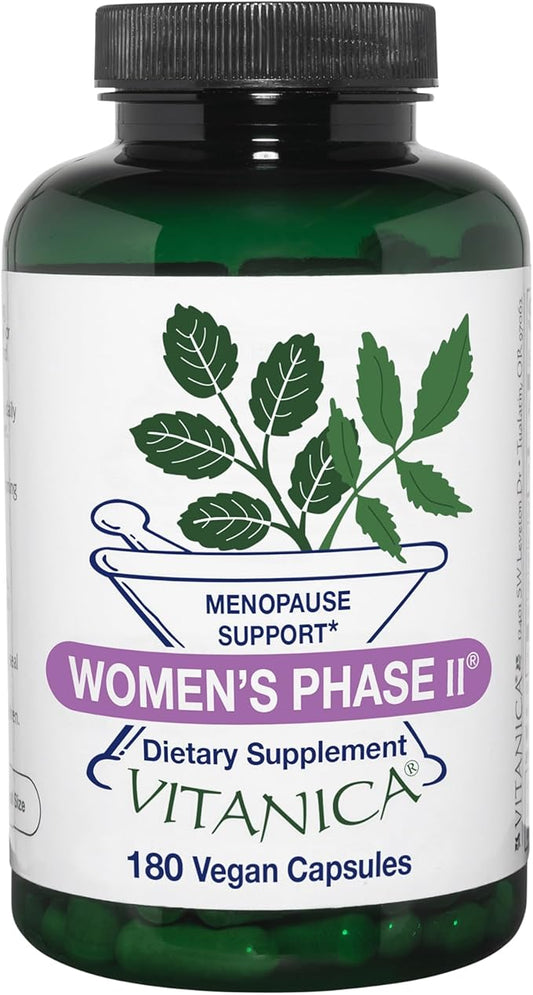 Vitanica Women's Phase II, Menopause Support, Vegan, 180 Capsules