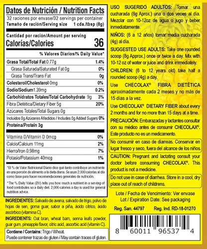 Our Dietary Fiber Relieves Constipation Naturally, Promotes Weight Loss, Detox, Supports Regularity, Bloating Relief & Gut Health, Sugar Free, Non-GMO, Plant-Based - PINEAPPLE Flavor (4.5 oz)