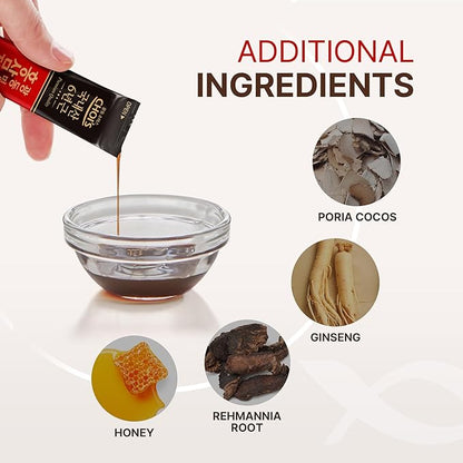 Premium Korean Red Ginseng Extract - 6-Year Grown, High Ginsenoside Concentration for Immune Support, Fatigue Relief, and Energy Boost - 30 Convenient Daily Packs
