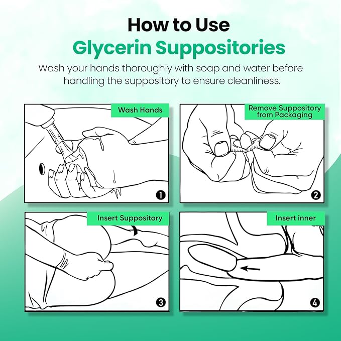 USP 2g Glycerin Laxatives Suppository – 100 Adult Size Laxative Suppositories for Men and Women – Fast and Gentle Relief Suppositories for Constipation – Comfortable Shape Adult Suppository
