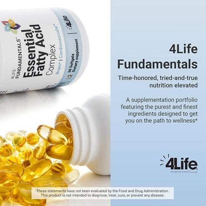 4Life Essential Fatty Acid Complex - Fish Oil Blend Features Omega-3 and Omega-6, Includes GLA and CLA - Circulation Support - 60 Softgels