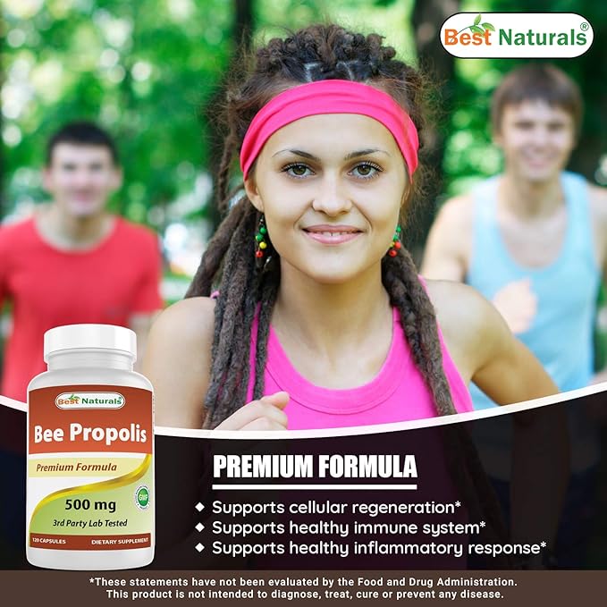 Best Naturals Bee Propolis 500 mg 120 Capsules (120 Count (Pack of 3))