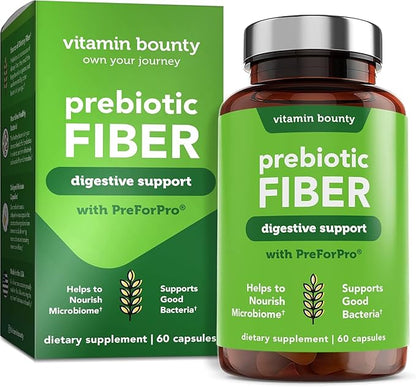 Vitamin Bounty Pro-100 Probiotics & Prebiotic Fiber Bundle: Ultimate Gut Health Support with 13 Strains, 100 Billion CFUs, Zinc & Vitamin C, Delayed Release Capsules - 90 Capsules