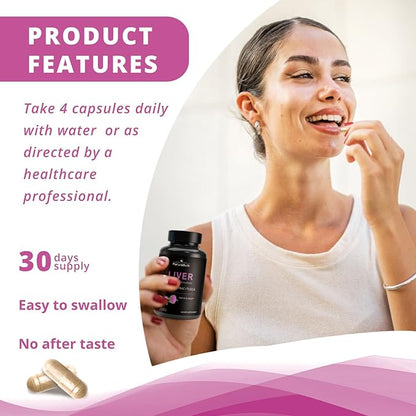 Premium Liver Support Complex - 120 Capsules with TUDCA, NAC, Milk Thistle Extract & Astragalus - Advanced Formula with Choline, Vitamin E & Zinc - 30 Day Supply