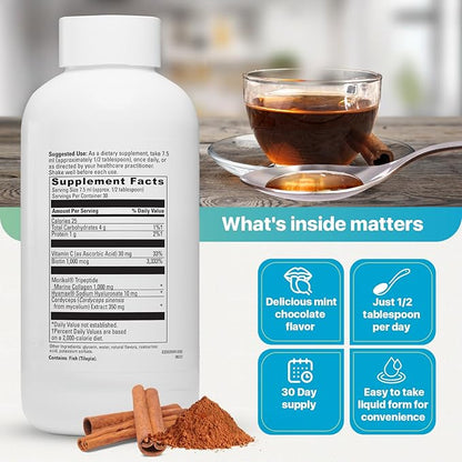 Advanced Hydrolyzed Marine Collagen Peptides - Anti-Aging and Skin Renewal Tripeptide Supplement for Hair, Skin, and Nails - Helps Maintain Healthy Joints | Cinnamon Flavor - 30 Servings