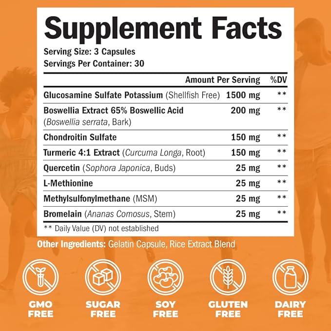 Glucosamine Chondroitin MSM with Turmeric Boswellia & Liver Cleanse Detox & Repair 40+ Liver Supplement with 50% Silymarin Milk Thistle Extract for Joint and Liver Support