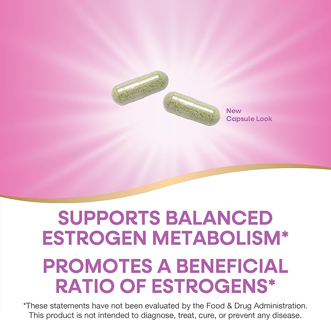 Nature's Way DIM-Plus, DIM Supplement, Supports Balanced Estrogen Metabolism*, Supports Estrogen Hormone Balance*, Diindolylmethane, 60 Vegan Capsules