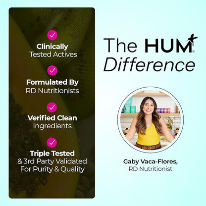 HUM Daily Cleanse Acne Supplement - Gut Cleanse Detox for Clear Skin with Organic Algae, Detoxifying Herbs, Zinc & Spirulina | Clear Skin Supplement (60 Capsules)
