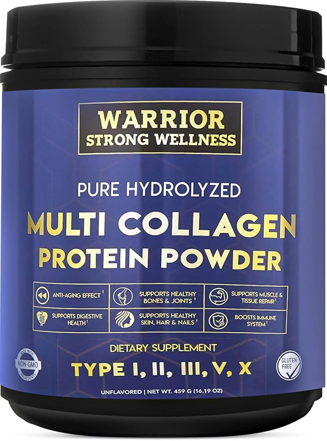 Pure Hydrolyzed Multi Collagen Protein Powder, Collagen Powder, Boost Energy, for Aging Skin Elasticity, Hair & Nails Growth Support, Joint Health (Unflavored)