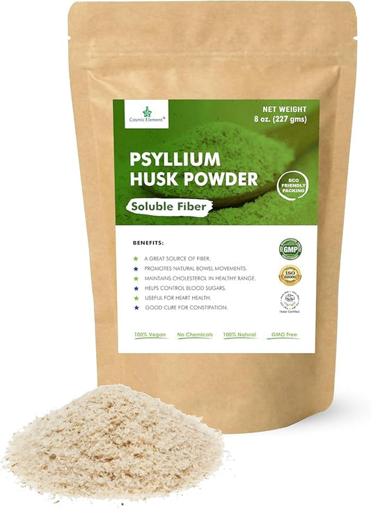 100% Pure Psyllium Husk Powder Organic – Finely Ground Fiber Supplement for Regularity & Keto | Psyllium Husk Powder for Baking and Gluten-Free Bread – 8 oz