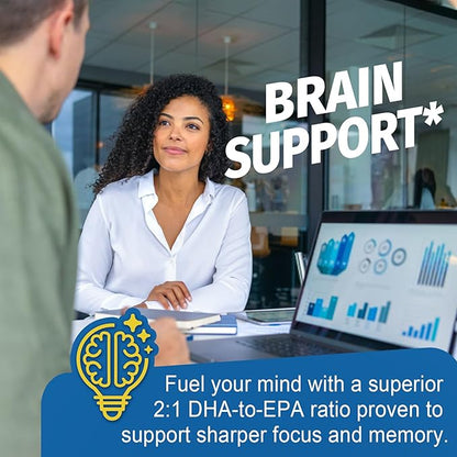 (Made in USA) Fish Oil Alternative Omega-3 Supplement for Women Men, Vegan Algae Oil Science Backed 2:1 Ratio DHA 720mg EPA 360mg, Plant Based Omega-3 Softgels for Brain Eye, No Fish Taste, 240Cts