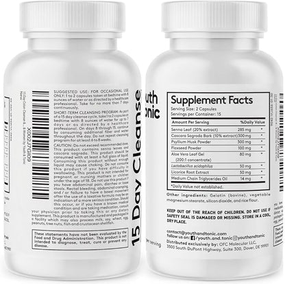 Youth & Tonic Colon Cleanse and CandEase Matrix Pills | Support for Body Detox Gut Health & Intestinal Flora Restoring Normal Acidity Level