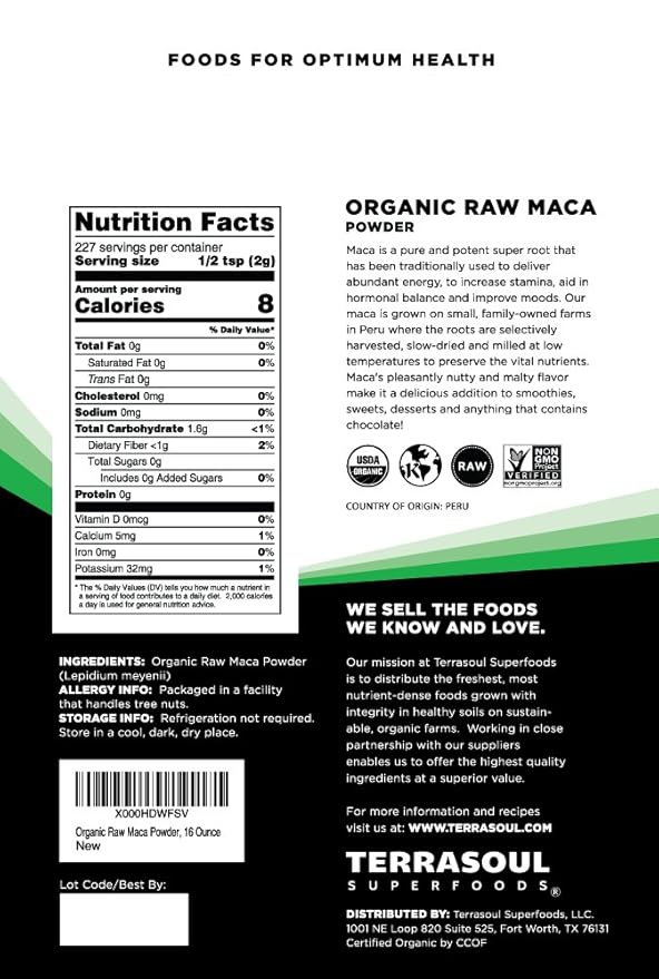 Terrasoul Superfoods Organic Raw Maca Powder, 5 Lbs - Premium Quality | to Support Increased Stamina & Energy
