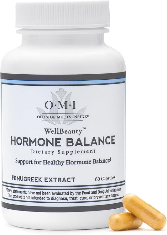 WELLBEAUTY OMI Hormone Balance for Women, Menopause Supplement, Hot Flash, Stress and Sleep Support, Balance Complex, Clinically Studied Fenugreek 500 mg - 30-Day Supply