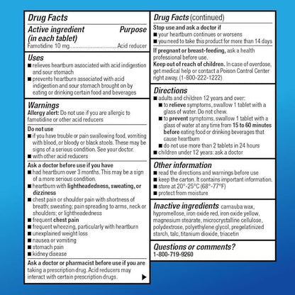 Amazon Basic Care Acid Reducer Famotidine Tablets 10 Mg, 30 Count