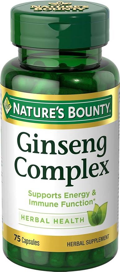 Ginseng by Nature's Bounty, Ginseng Complex Capsules Supports Vitality & Immune Function, 75 Capsules