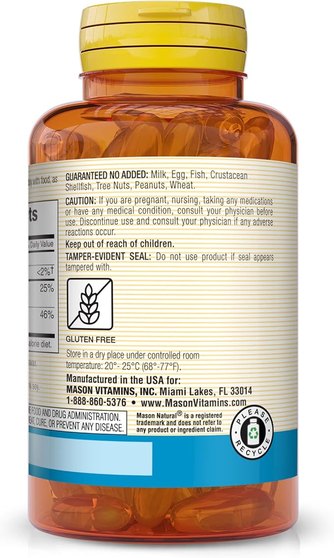 MASON NATURAL Fast Absorption Calcium with Vitamin D3 - Strengthens Muscle Function, Supports Healthy Bones and Overall Health, 60 Softgels