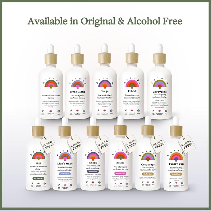 11:11 Multi Mushroom Tincture, Dual Extract Mushroom Supplement for Comprehensive Immune Support, Brain Support, Liquid Lion's Mane & Turkey Tail, Vegan, Non GMO, 3.4 fl oz