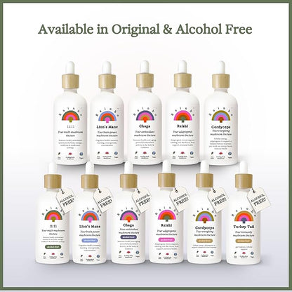 11:11 Multi Mushroom Tincture, Dual Extract Mushroom Supplement for Comprehensive Immune Support, Brain Support, Liquid Lion's Mane & Turkey Tail, Vegan, Non GMO, 3.4 fl oz