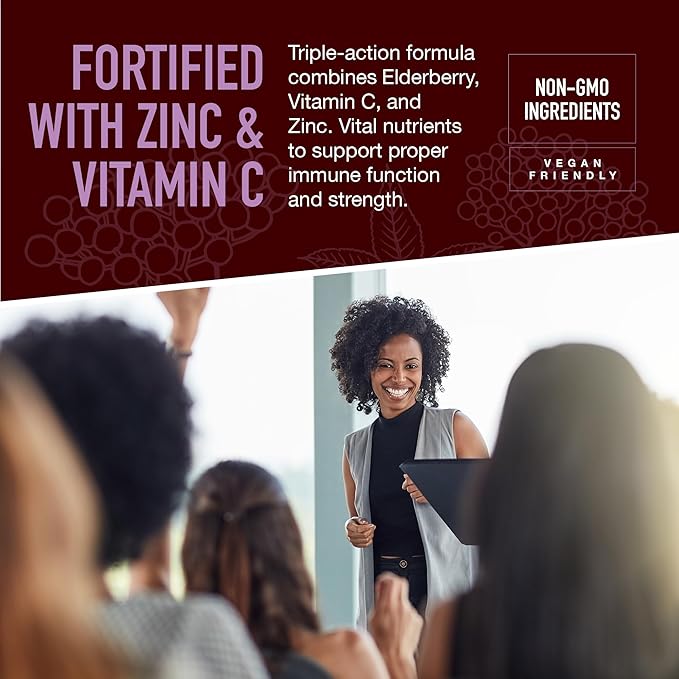 YUM-V'S Strong Earth by YumV's Immune Shield with Sambucus Elderberry Gummies for Adults - Black Elderberry with Vitamin C and Zinc - Berry Flavored Immune Support Gummies (60 Count (Pack of 1))