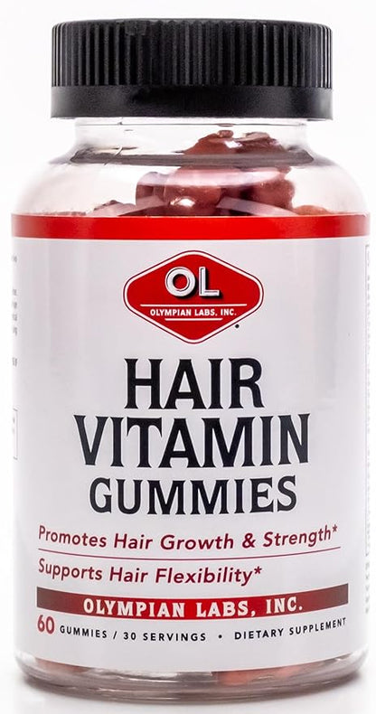 Olympian Olympian Labs Hair Vitamin Gummies Labs Hair Vitamin Gummies | Rich in Biotin Plus Vitamins and Minerals | 60 Count Great Tasting Berry Flavor