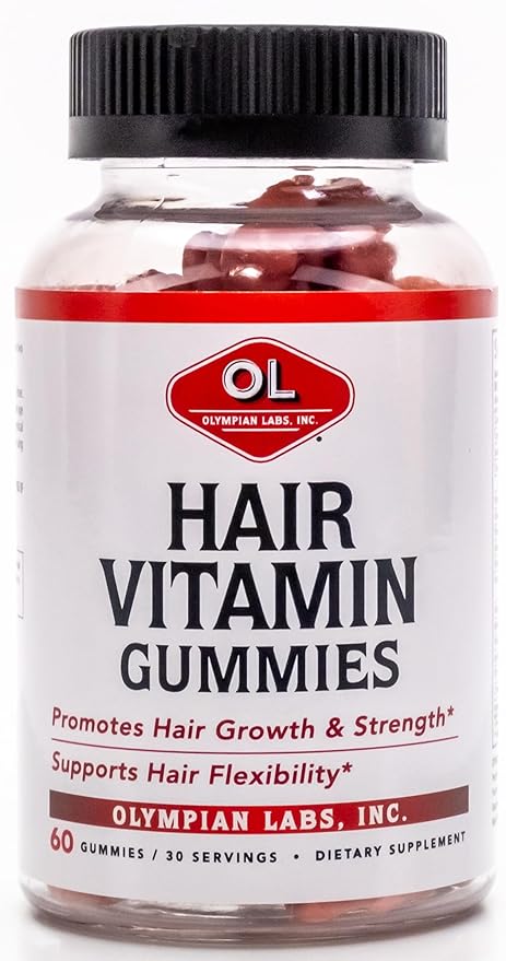 Olympian Olympian Labs Hair Vitamin Gummies Labs Hair Vitamin Gummies | Rich in Biotin Plus Vitamins and Minerals | 60 Count Great Tasting Berry Flavor