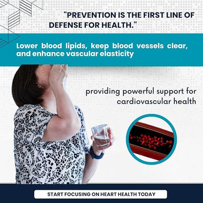 Heart Health Supplements,High Strength CoQ10 200mg & Omega-3 200mg,Ultra High Absorption,Helps Enhance Heart Strength and Blood Vessel Elasticity,Reduces Vascular Resistance,30-Day Supply