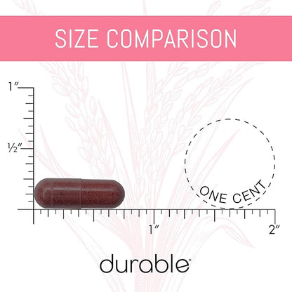 Durable Red Yeast Rice - Enhanced with CoQ10, Extra Strength Management, Heart Health, Healthy Blood Flow - 1600mg Organic Red Yeast Rice + 50 mg KanekaQ10 CoQ10 - (60 Count (Pack of 3))