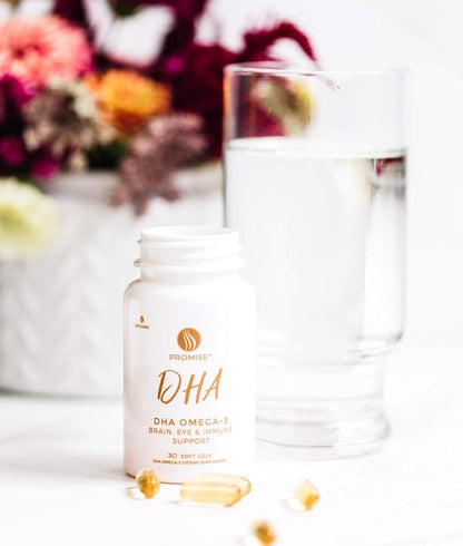 Promise Prenatal DHA - Pharmaceutical Grade Omega-3 DHA (3 Month Supply) Once-Daily Strawberry Flavored softgel with 290 mg of DHA. All Natural Prenatal DHA for Baby's Brain and Eye Development