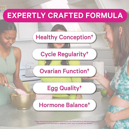 Pink Stork Fertility Supplements for Women - Prenatal Multivitamin with Ovulation, Conception, & Hormone Balance Support - 17 Vitamins & Inositol, Ashwagandha, & Vitex - 60 Capsules