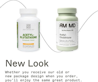Amy Myers MD Acetyl-Glutathione - Supplement for Immune System Function Support - Antioxidant Formula Aids Against Joint Discomfort - Supplement with Vitamin C & Magnesium - 30 Capsules (30 Servings)
